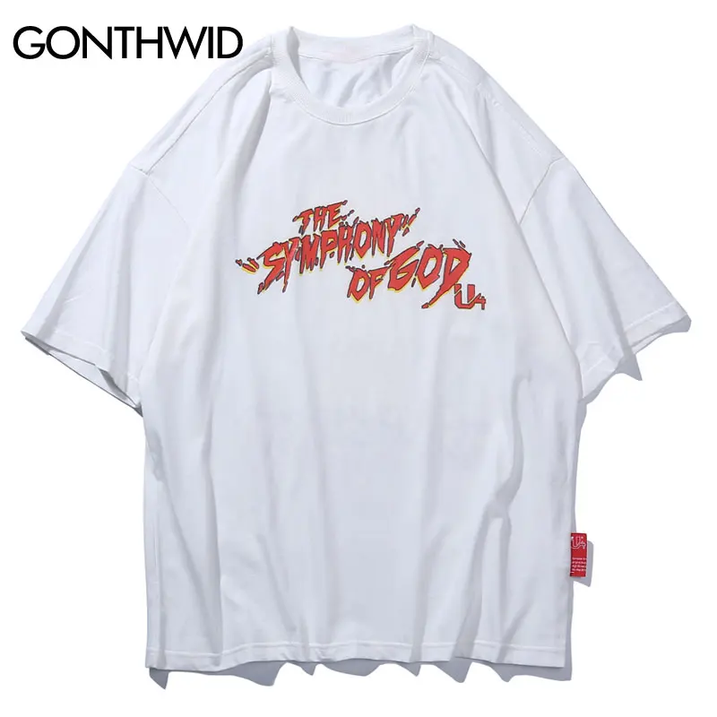 GONTHWID Symphony Of God Tshirts Funny Hip Hop Streetwear T Shirts 2019 Summer Men Harajuku Casual Short Sleeve Tops Tees Male | Мужская