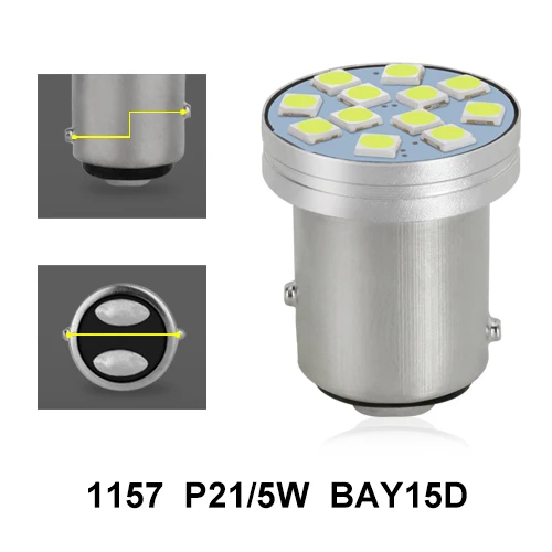 Красный 1 шт. 1156 BA15S P21W BAU15S PY21W светодиодный 1157 BAY15D P21/5 Вт BA15D 800LM 12SMD 3030 задний указатель поворота автомобиля свет авто светодиодные лампы 12 В - Испускаемый цвет: Красный