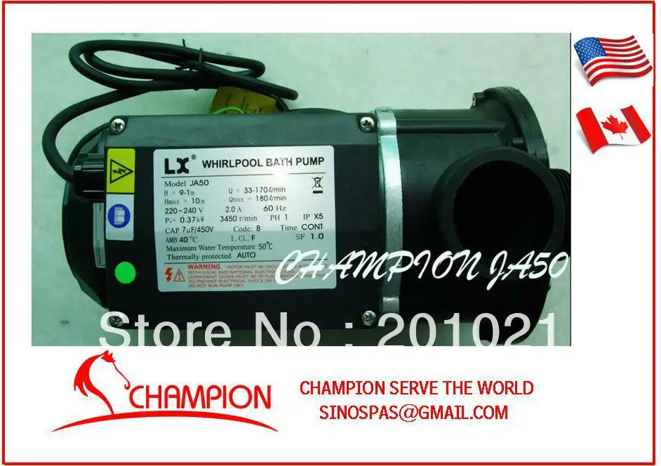 Насос циркуляционный LX JA50 220V 60HZ 0.5HP 370W 3450 r/min + 100% гарантия только в США и Канаду|pump