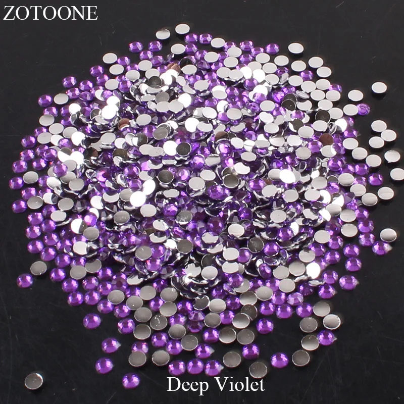 ZOTOONE полимерные Стразы плоские с оборота для дизайна ногтей не горячей фиксации
