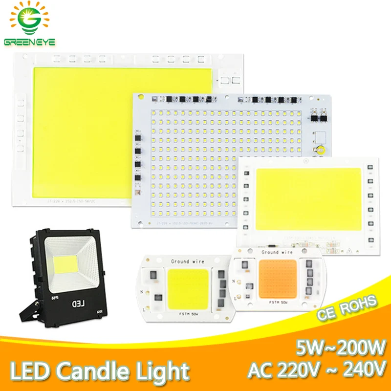 5 Вт ~ 100 AC 220 В интегрированная COB светодиодный светильник чип-диод 50 30 20 10 Smart IC