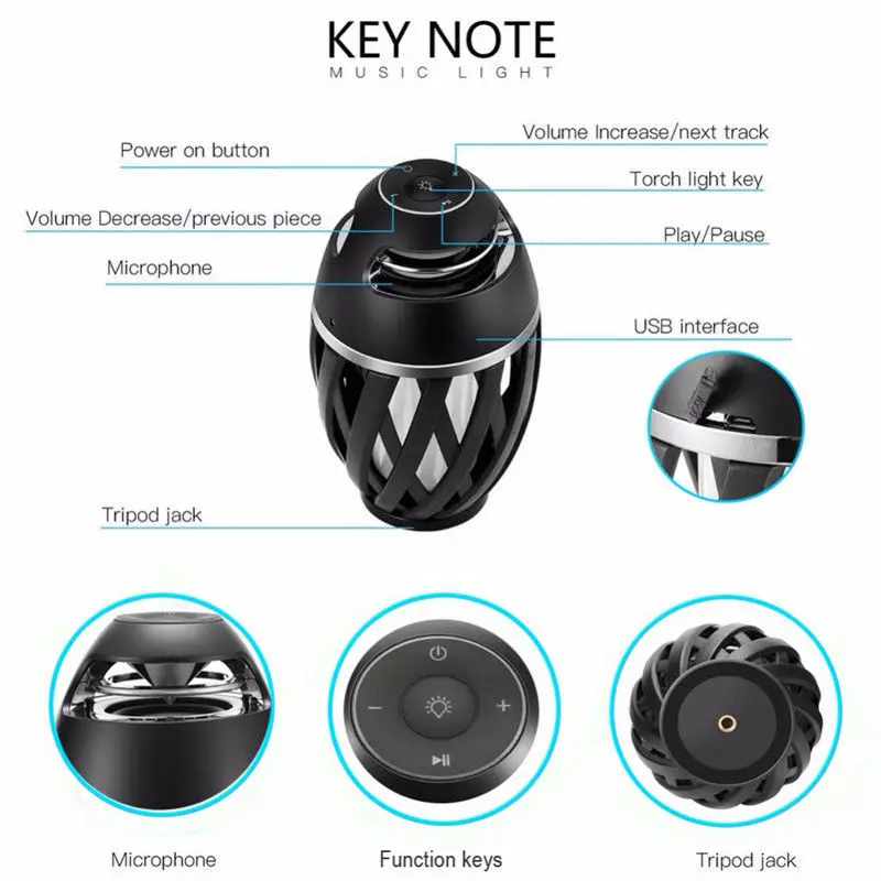 Рождественский стильный светящийся светильник для костра Bluetooth динамик с пламенем светодиодный светильник
