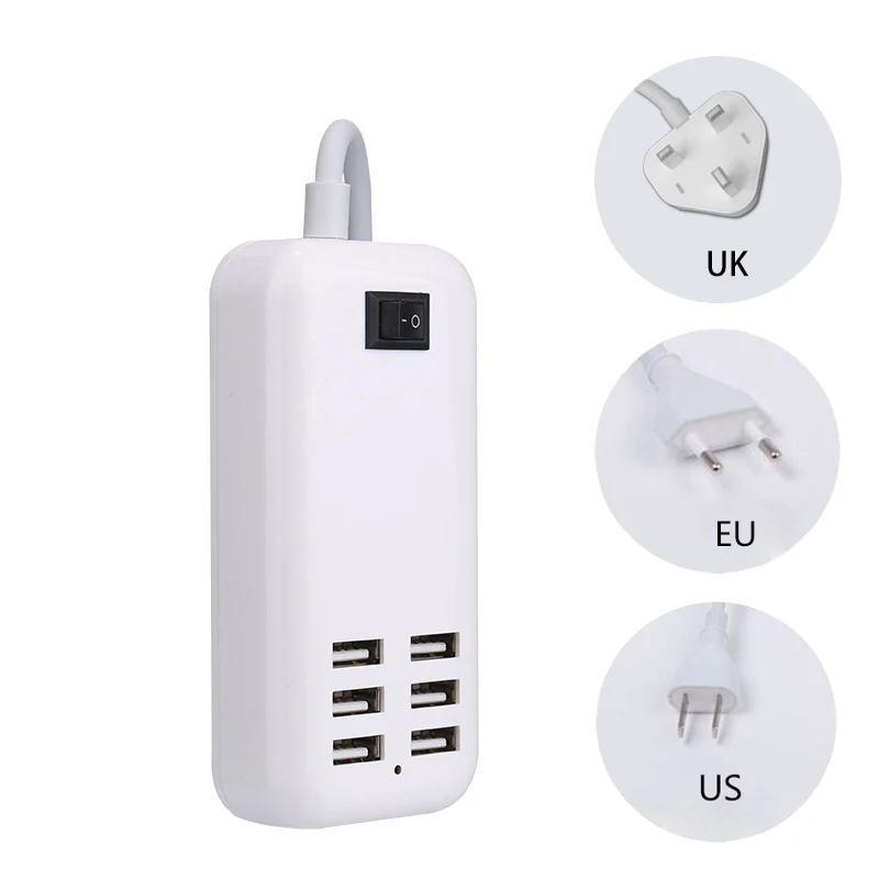 

Настольная док-станция с 6 USB-портами и поддержкой быстрой зарядки