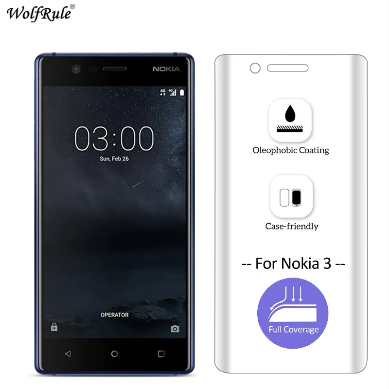 WolfRule 2 шт. пленка для Nokia 3 Защитная экрана мягкая термополиуретановая Тонкая