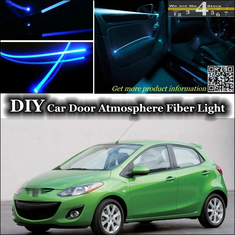 

For Mazda 2 Mazda2 M2 Demio DW DY DE DJ interior Ambient Light Tuning Atmosphere Fiber Optic Band Lights Door Panel illumination