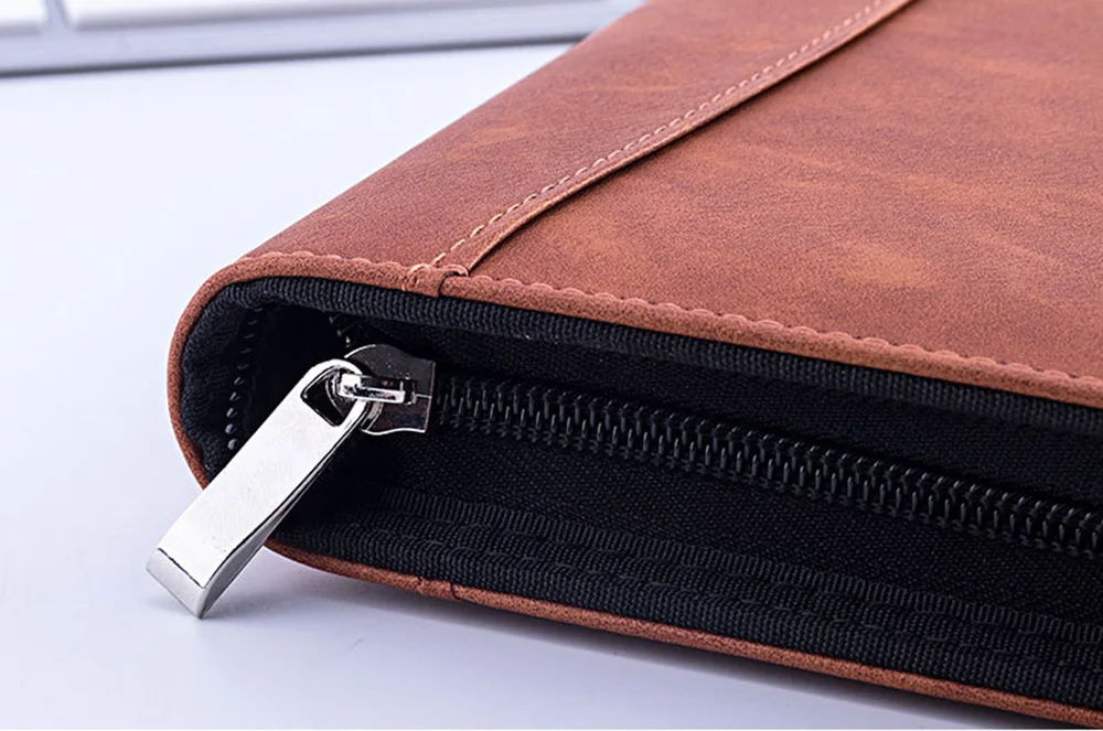 Каваи искусственная кожа A5 Padfolio с калькулятором на молнии связующий портфель для ноутбука папка для руководителя спиральная записная книжка для путешествий