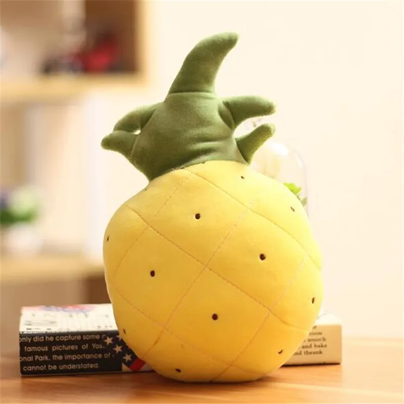 pineapple HANDANWEIRAN 1 шт Тыква плюшевая игрушка ананас морковно-оранжевый цвет перец клубника для овощей, фруктов, игрушек кулон подарок 10 см - Цвет: pineapple
