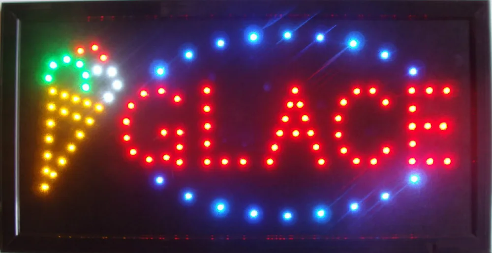 

direct selling ice cream shop signage led french glace store sign 10*19 inch