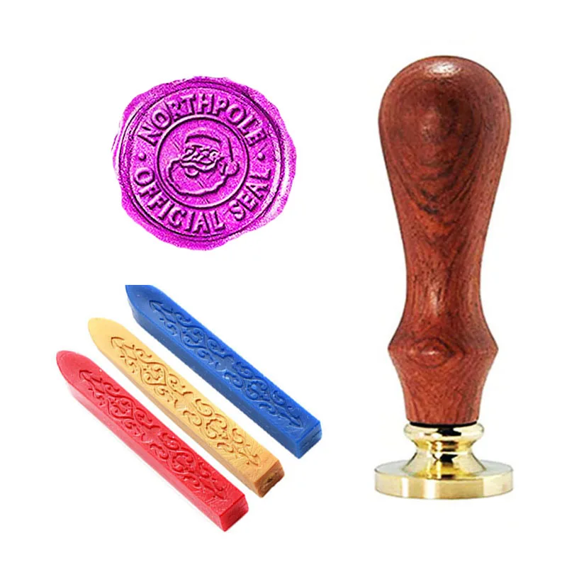 1 wax seal stamp Рождественская голова Санта-Клауса Northpole официальная печать винтажная сургучная печать штамп палочки плавления ложки набор свечей запечатывания воска - Цвет: 1 wax seal stamp