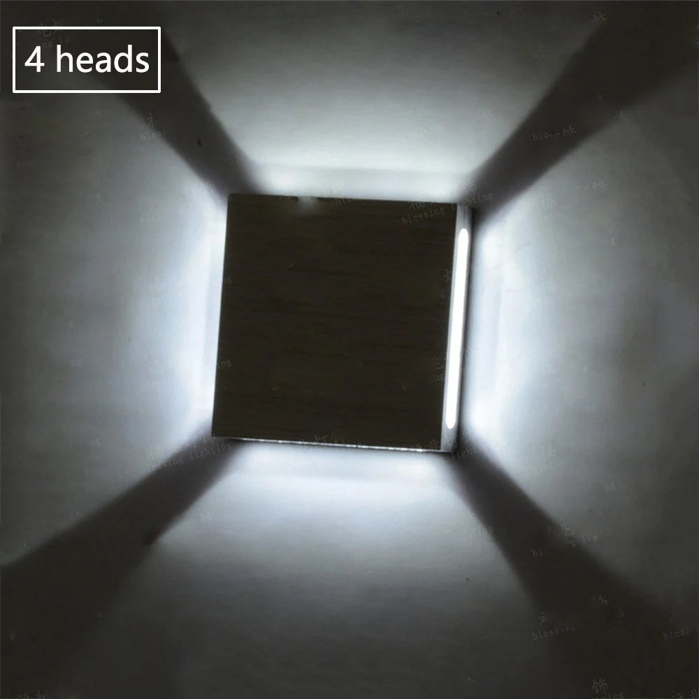 4 heads Светодиодный настенный светильник, современный бра, светильник для лестницы, светильник для гостиной, спальни, кровати, прикроватный светильник для дома, прихожая, лофт, серебро ZBD0003 - Цвет абажура: 4 heads