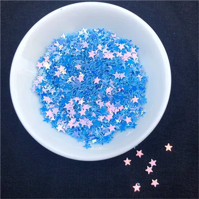 JG Light Blue 10 г/упак. сверкающие Ложные Nail Звезда блестки 4 мм Star Glitter пайетками порошок ремесло ногтей ткани блесток, слизь Свадьба Decro - Color: JG Light Blue