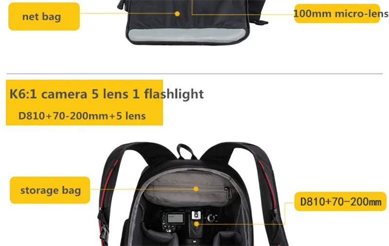CADeN фотография сумка mochila fotografia DSLR камера сумки через плечо рюкзак для ноутбука Canon Nikon Путешествия противоударный объектив чехлы