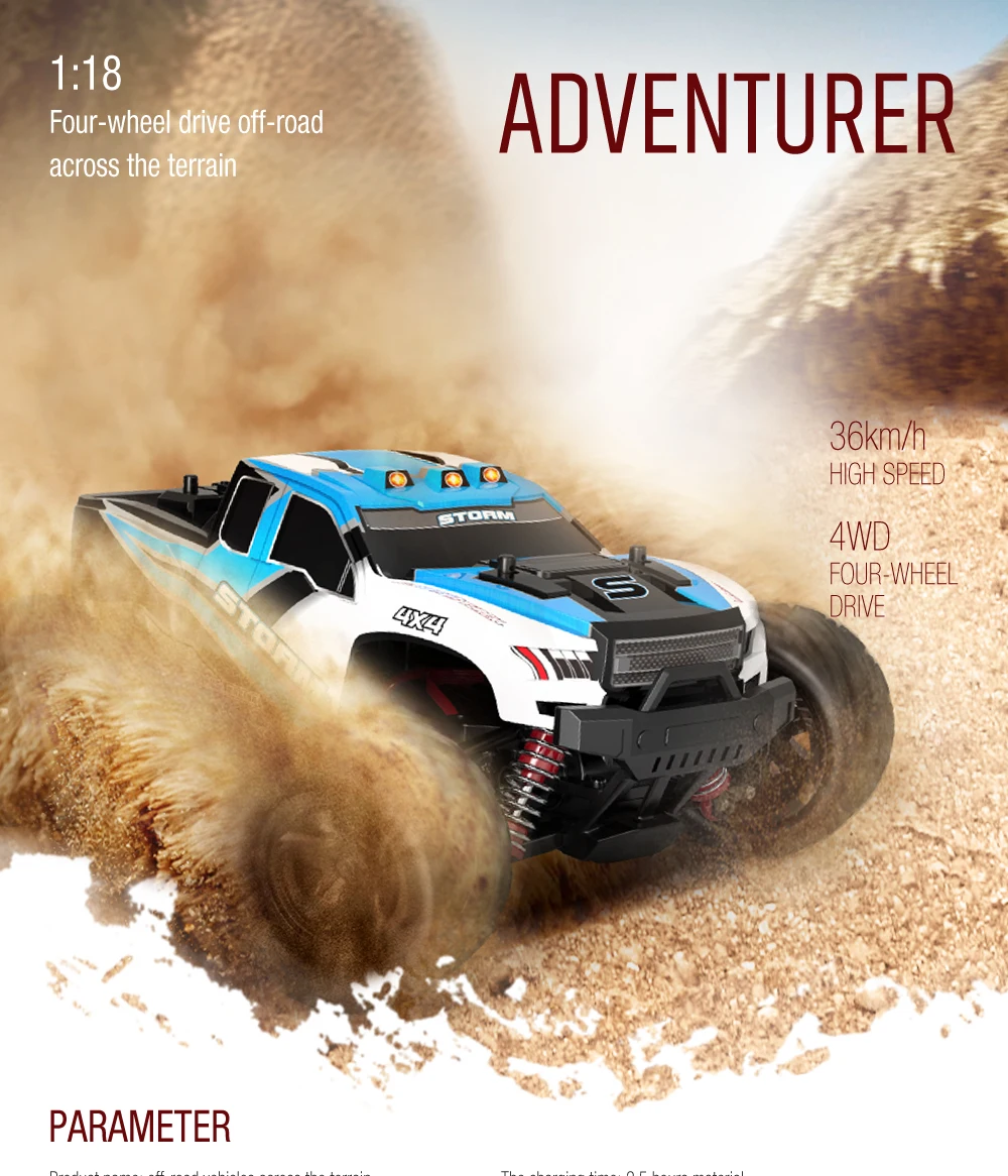 18301 36 км/ч n 55 2 4G 4WD RC высокоскоростной автомобиль скоростной гоночный грузовик