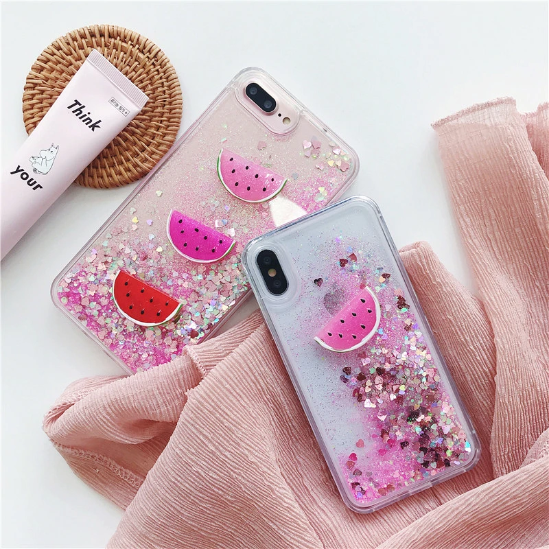 3D чехол с рисунком арбуза для iphone 7 8 X чехлы из силикона ТПУ ПК динамическая