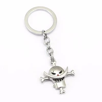 anime key chain one piece whitebeard skull pendants keychain metal keyring for one piece fans boyfriend xmas gifts 12010