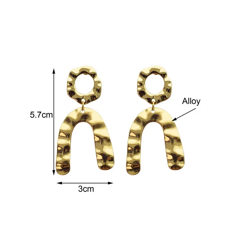 

F.J4Z New arrival Fashion girls party drop Earrings irregular geometric U designs metal tribe style dangle Earrings for Women