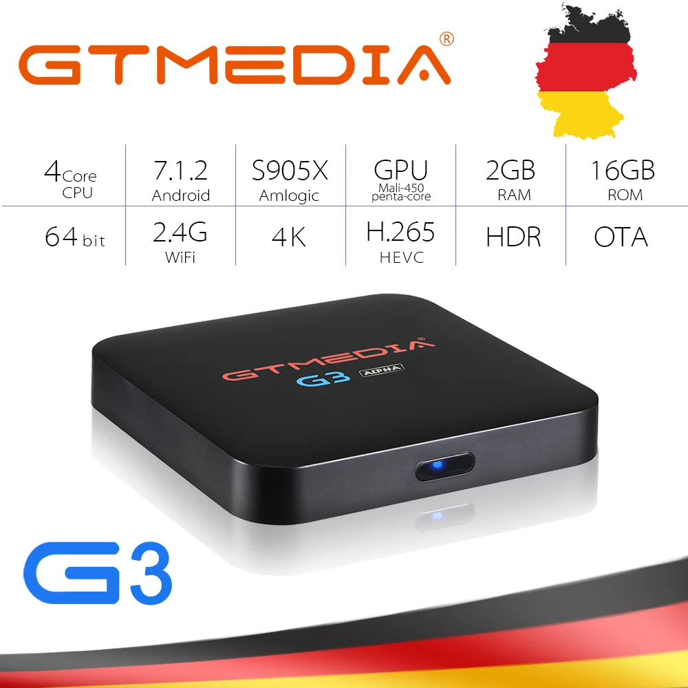 GTMEDIA G3 спутниковый приемник Bluetooth 4,0 Android 7,1+ 1 год IP tv Netflix HDCP1.4/2,0 DRM Widenvine L1 обновление G1 PK H96 ТВ-бокс