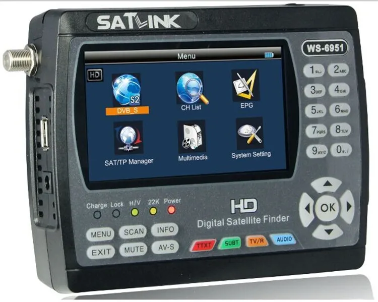 [Подлинный] SATLINK WS-6951 DVB-S/S2 HD цифровой спутниковый искатель спутниковый измеритель FTA С MPEG-2/MPEG-4 и подсветкой