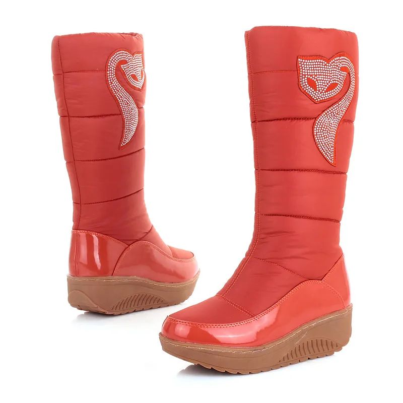 MoonMeek/Новое поступление модные женские сапоги зимние водонепроницаемые теплые до