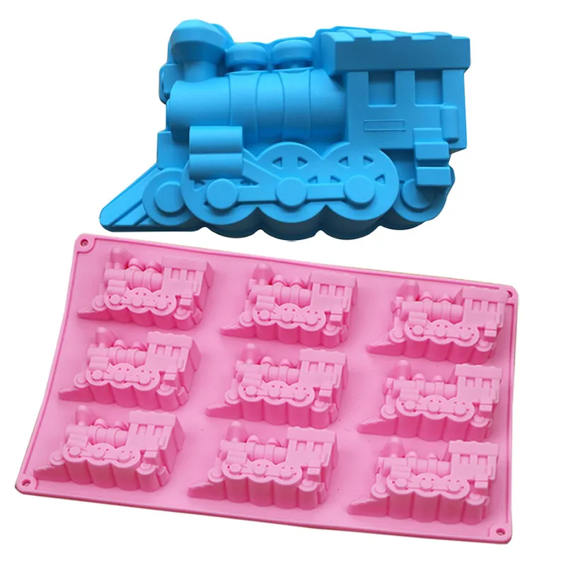 Силиконовая антипригарная форма для украшения тортов локомотивным поездом