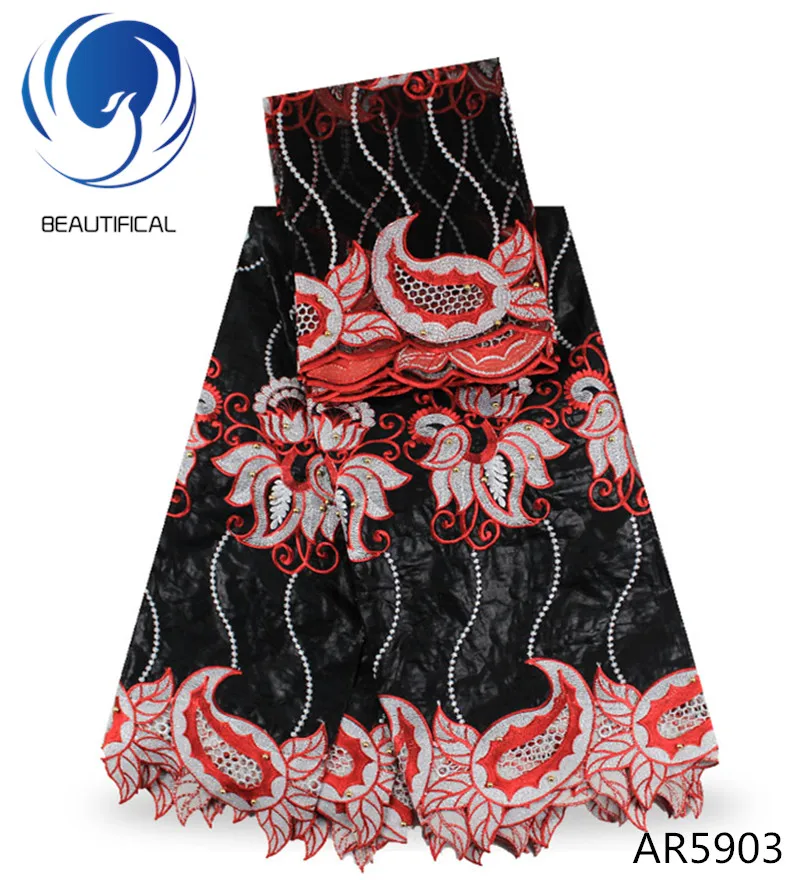 Beautifical New african bazin reche getzner with french lace fabric Embroidery guipure beaded for dress AR59 | Дом и сад