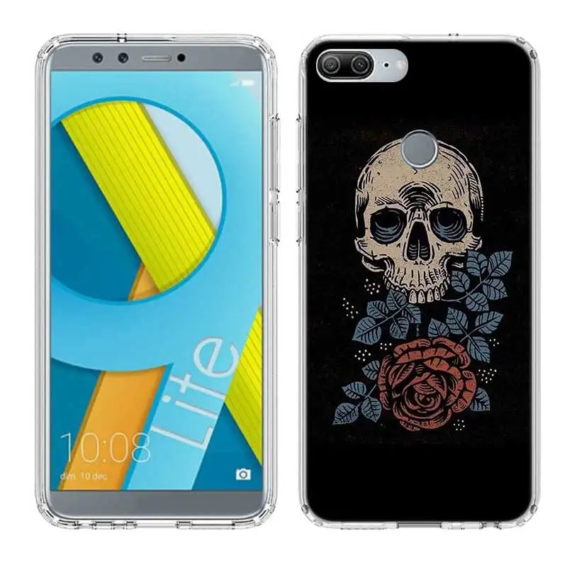 Neon Skull Soft TPU Print Hull Case For Huawei Honor 8X MAX 8 9 10 lite 7 7X 6X V9 Play V20 Frosted Fundas Cover |