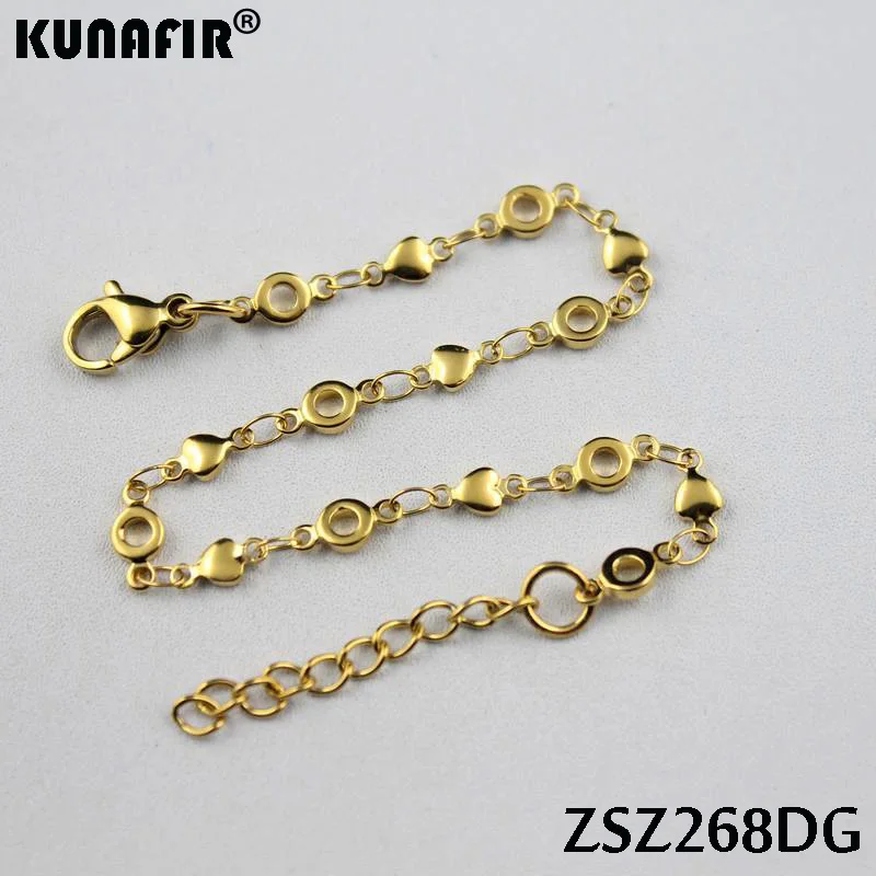 

stainless steel bracelet 4mm annulus shape Uouya welding chains golden color Brace lace women fashion jewelry ZSZ268DG