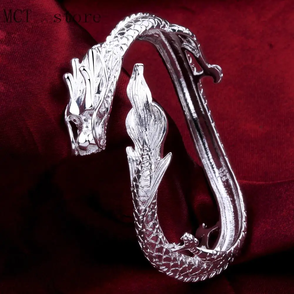 Wholesale B222 SGS 925 Fashion Jewelry Sterling Silver Dragon Bangle For Women Free Shipping | Украшения и аксессуары
