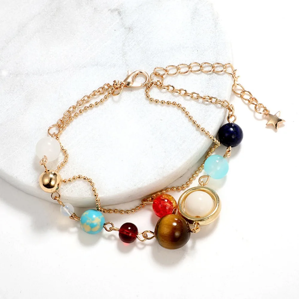 Мода Вселенной Galaxy ножные браслеты из восьми растения Модные Золотая звезда