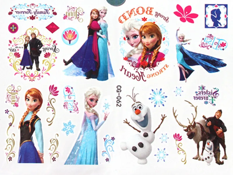 Принцесса Снежная страна для девочек водонепроницаемый временные татуировки