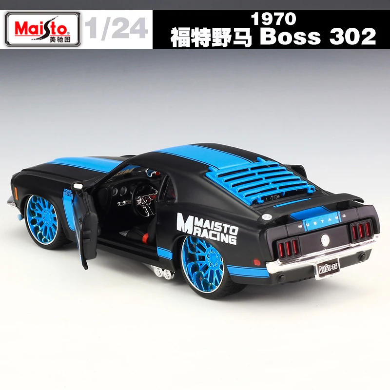 1:24 Масштаб 1970 Mustang Boss 302 металлическая литой гоночная модель в винтажном стиле