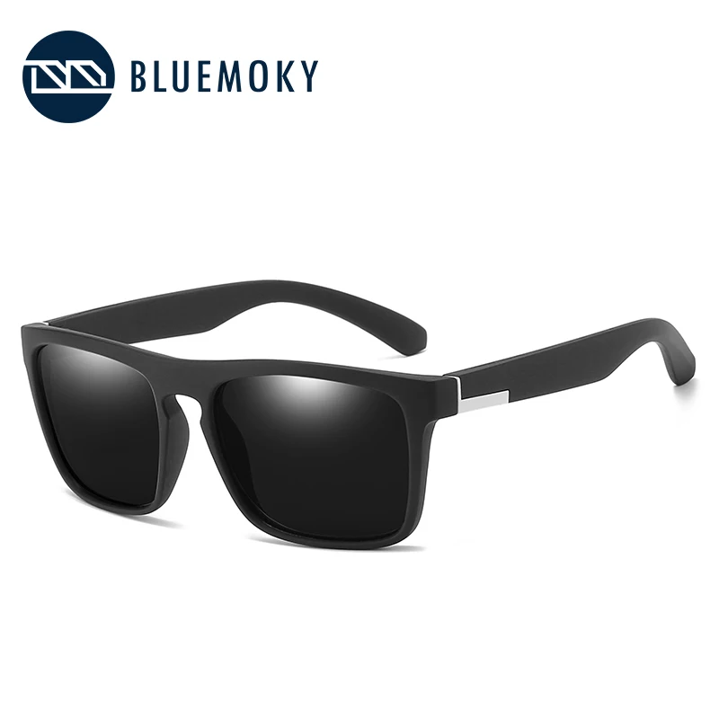 BLUEMOKY песочные Черные Квадратные Солнцезащитные очки Мужские UV400 поляризованные очки для мужчин фирменный дизайн для вождения Полароид солнцезащитные очки для женщин