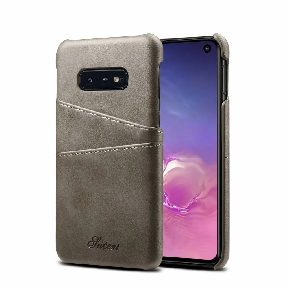 В стиле ретро из искусственной кожи чехол для samsung Galaxy S10 E/S10/S10 плюс задняя крышка чехол до середины икры зерна чехол для телефона с Отделом для карточек Защитная крышка