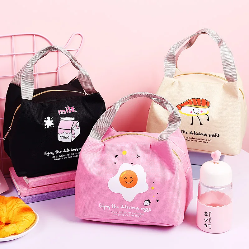 

New Cartoon Cute Lunch Bag For Women Girl Kids Children Thermal Insulated Lunch Box Tote Food Picnic Bag Milk Bottle Pouch