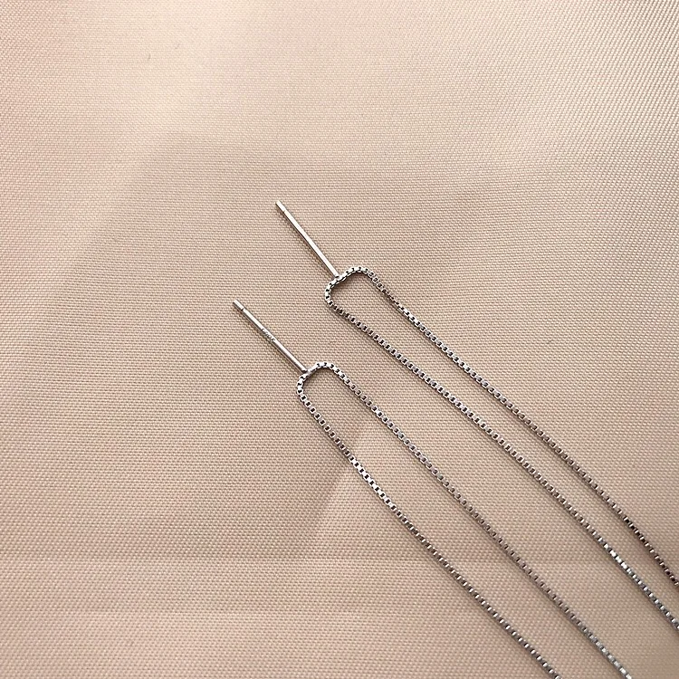 Серьги из стерлингового серебра 925 пробы, модные длинные серьги с кисточками 200 мм, цепочка для ушей, серьги, модные оригинальные женские серебряные ювелирные изделия для ушей