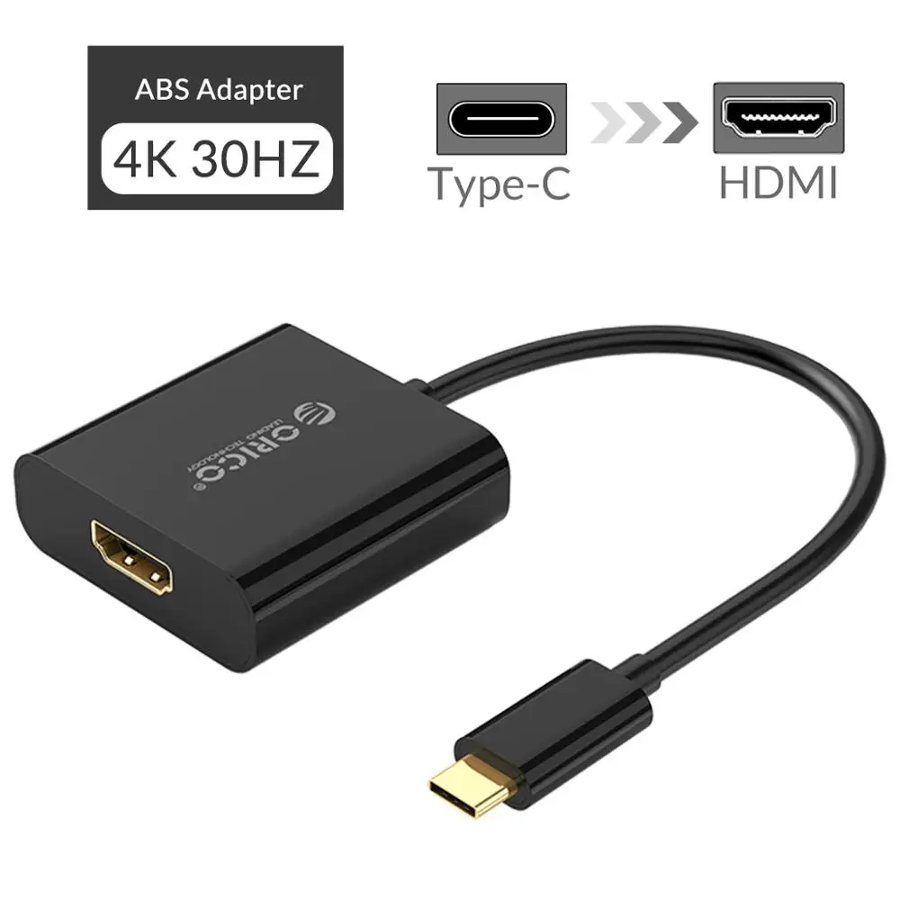 ORICO Тип C к HDMI/VGA/DVI USB концентратор ABS мужчин и женщин конвертер для ноутбука мобильного телефона - Цвет: XD-121-BK