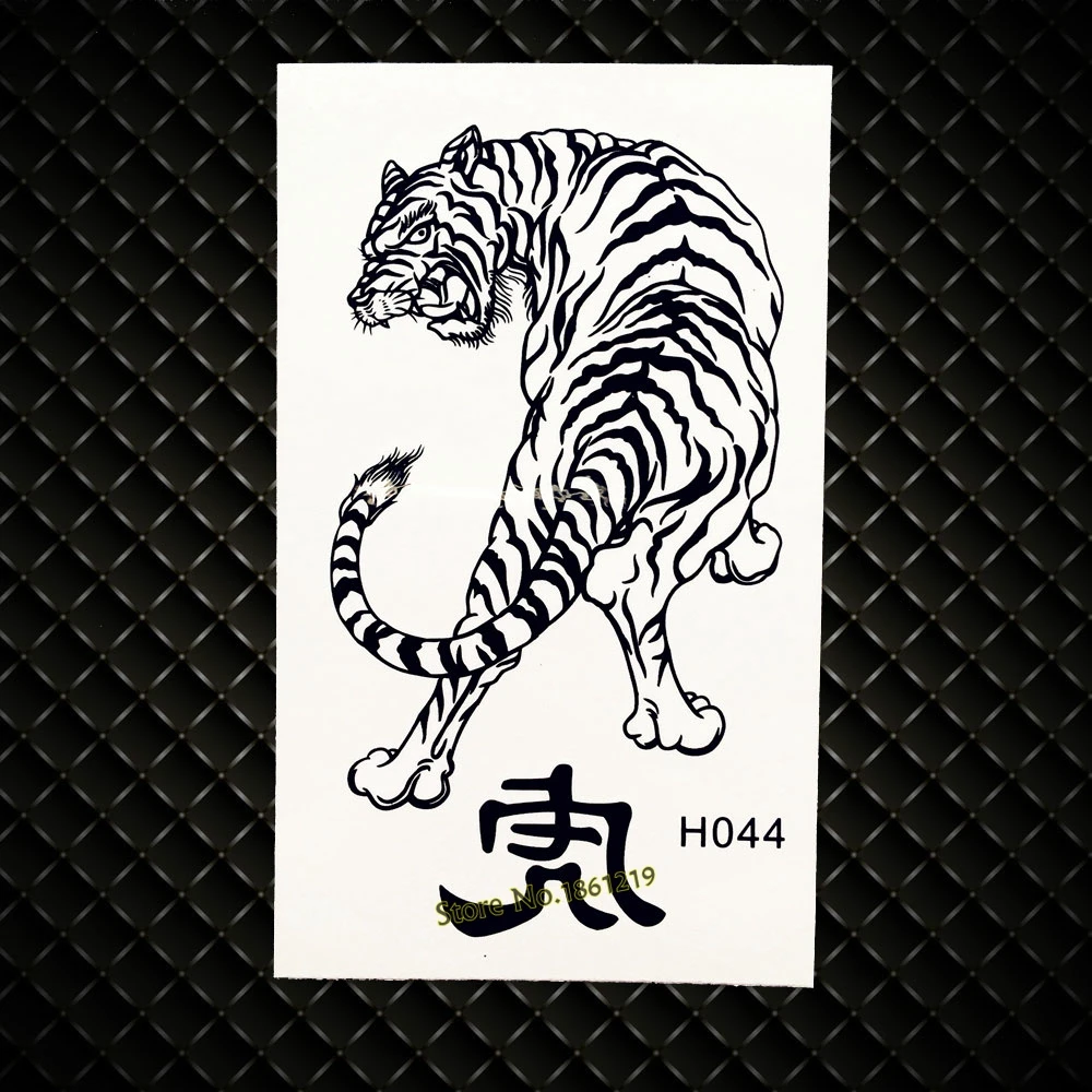 Прохладный Для мужчин разрабатывает временные тату наклейка с тигром женщин