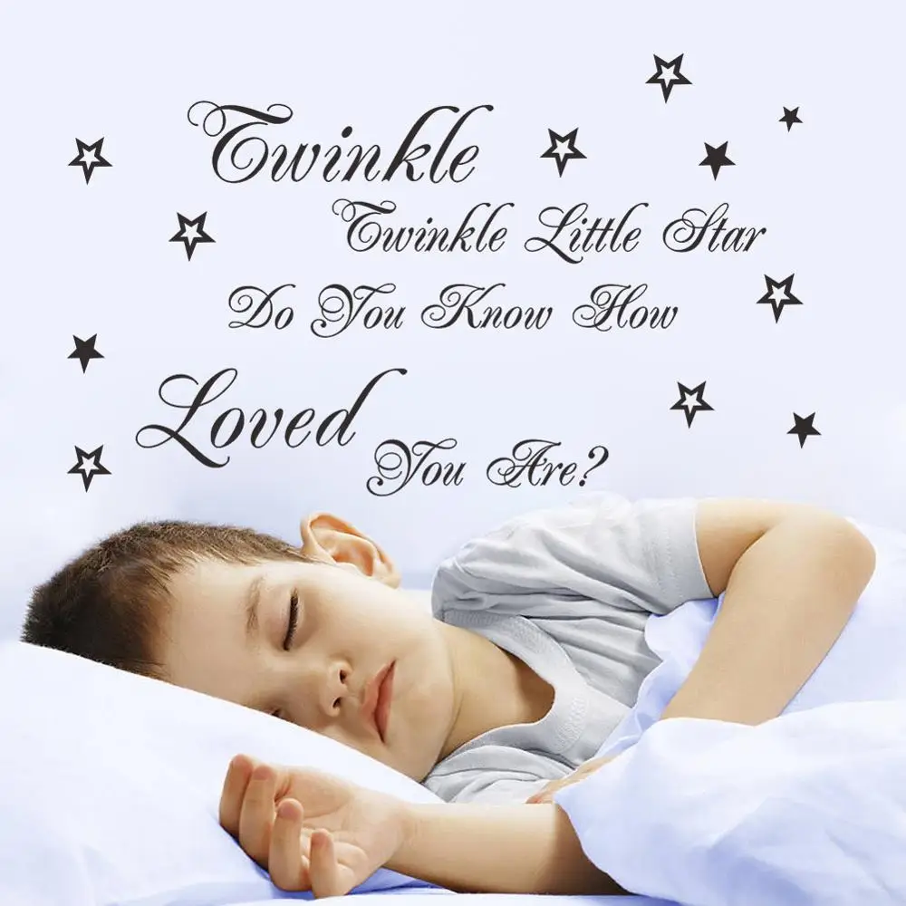 English little star text pattern wall paste bedroom children 's room living TV sofa background stickers decoration Дом и сад