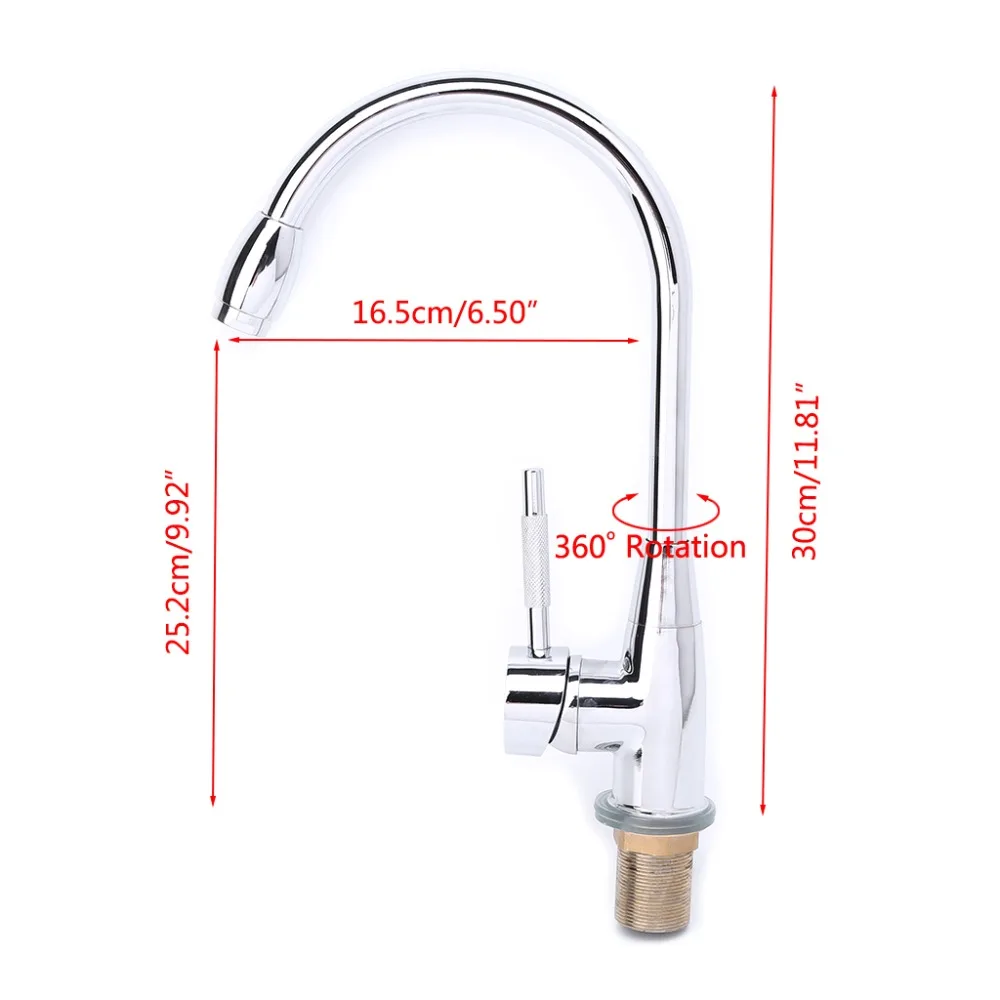 1 комплект 304 Нержавеющая сталь высокого давления сплава Кухня Смеситель для холодной и горячей воды кран