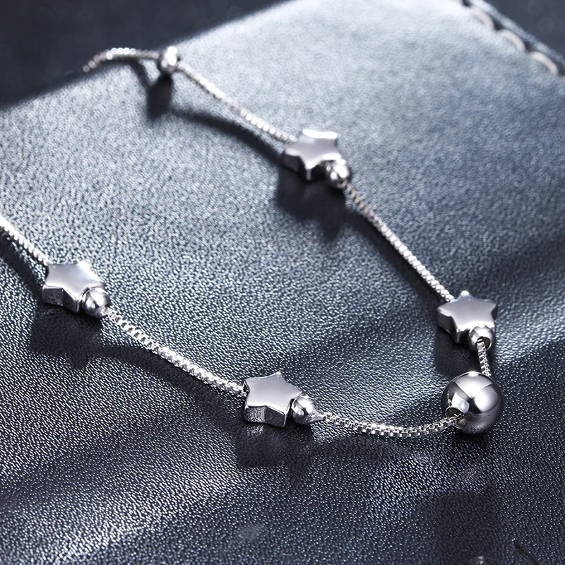 30% посеребренные Модные женские ножные браслеты с маленькой звездой оптом