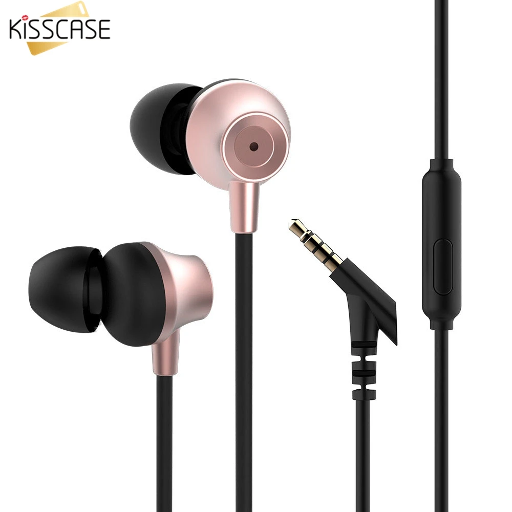KISSCASE наушники вкладыши 3 5 мм спортивные с микрофоном для Xiaomi iPhone huawei гарнитуры fone