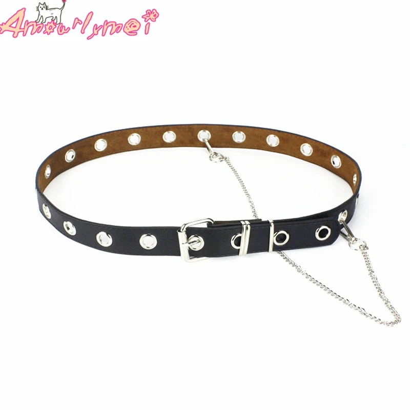 Ремень из искусственной кожи Женский готический регулируемый пояс в стиле