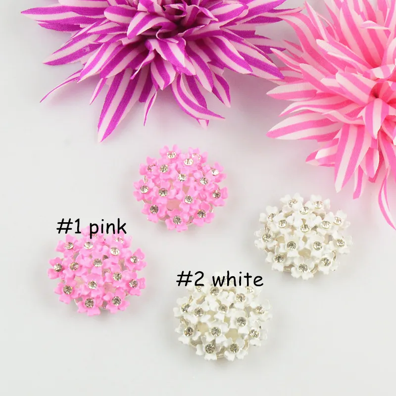 100 шт./лот заколка для волос из сплава с цветами и стразами аксессуары украшения