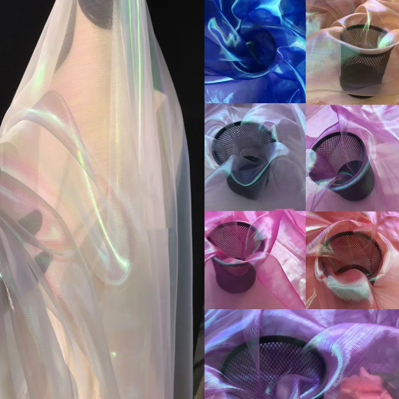 3 метровая дизайнерская прозрачная газовая ткань из органзы лазерная для