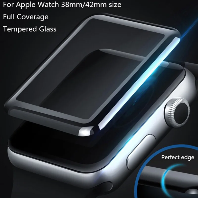 Новинка закаленное стекло с полным покрытием для Apple Watch 1/2/3 _ 38 мм/42 мм Размер 9H