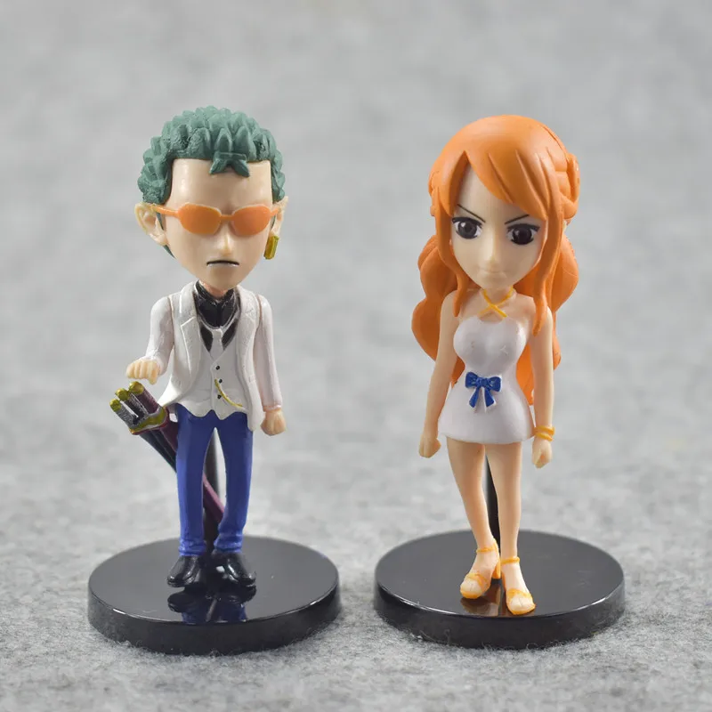 Брелок из ПВХ белое платье 7/1/2 шт аниме цельная фигурка подвеска Sanji Luffy Nami Робин