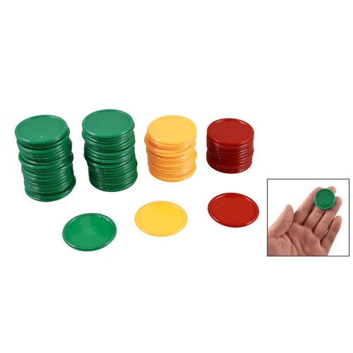 SEWS Red Yellow Green Round Shaped Mini Poker Chips Lucky Game Props 69 Pcs |