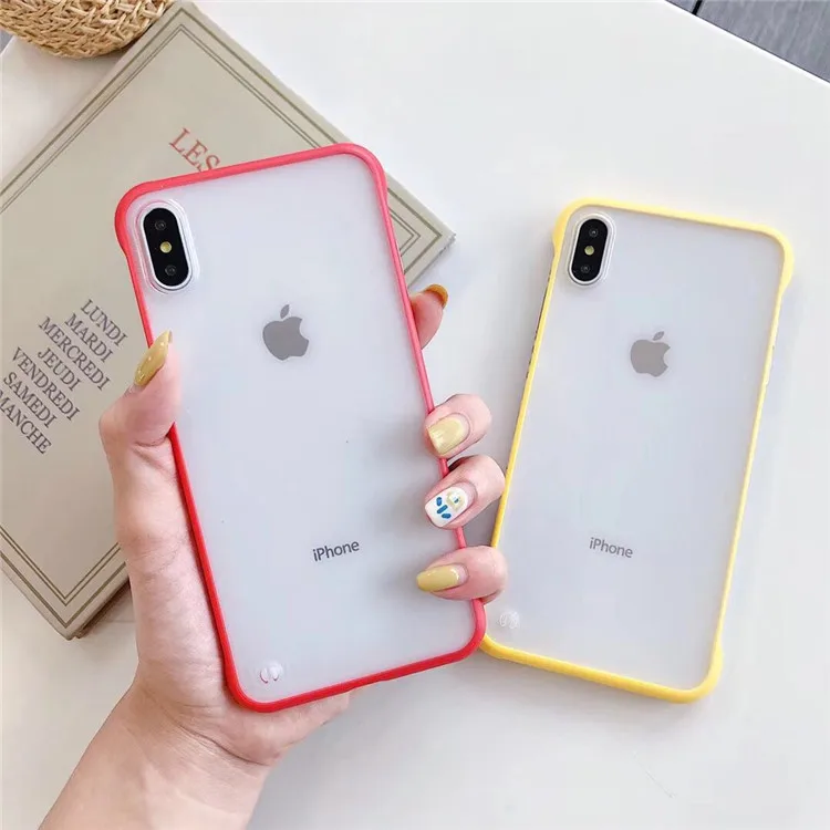 Candy Color Full Protect Anti-knock Phone Case For iPhone X Xsmax XR 6 6S 7 8 Puls Cases Clear Transparent TPU Soft With Pendant |
