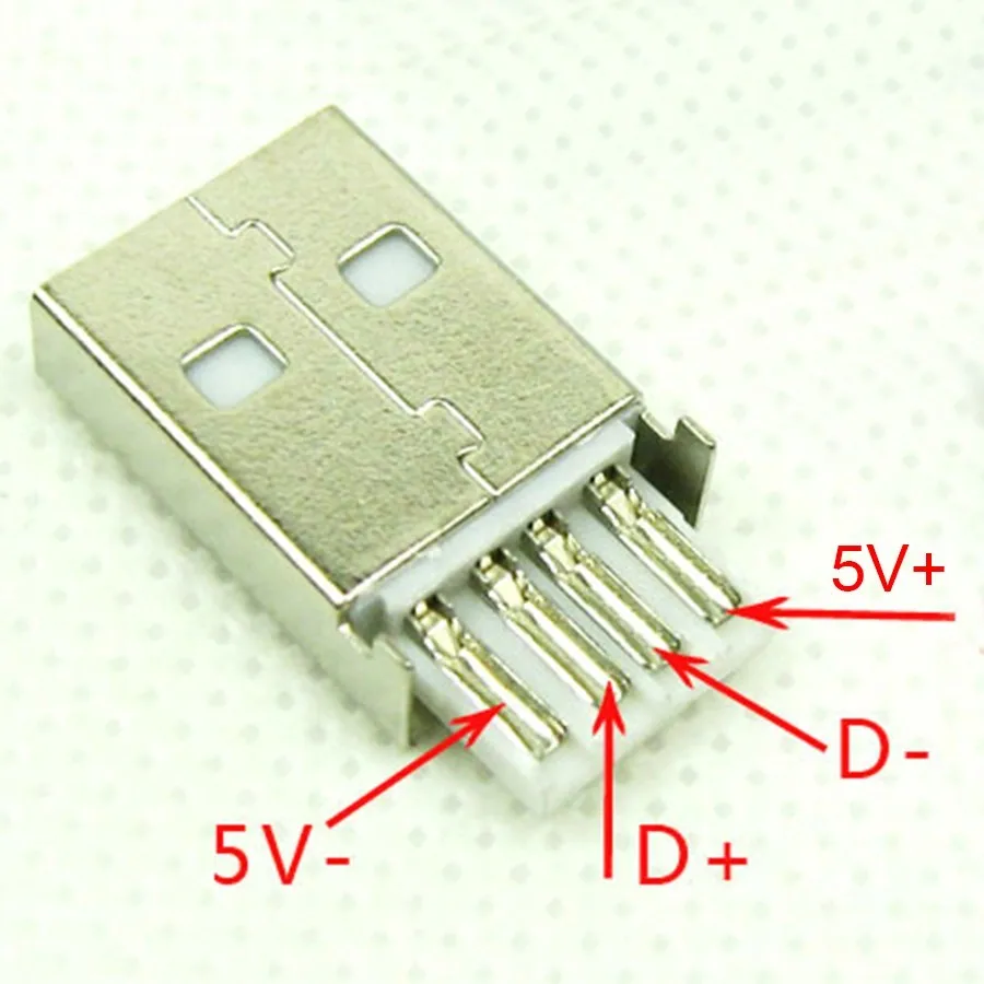 100 комплектов USB 5Pin сварочный тип разъем 3 в 1 никелированный позолоченный хвост