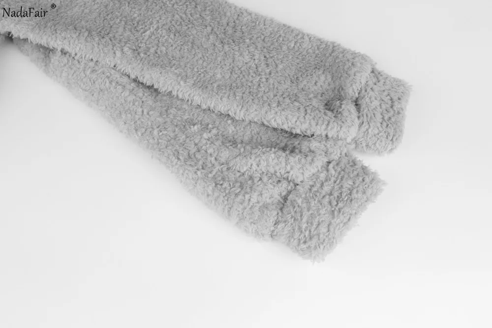 Nadafair толстовки с капюшоном из искусственной овчины женские повседневные флисовые меховые толстовки на молнии женские осенние зимние пуловеры с длинным рукавом Топы